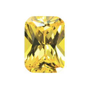 Lab Created Emerald Yellow Cubic Zirconia