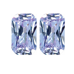 Lab Created Emerald Radiant Lavender Cubic Zirconia