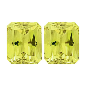 Natural Lemon Citrine Emerald Radiant Cut