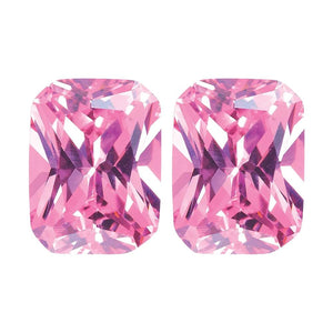 Lab Created Emerald Radiant Cut Pink Cubic Zirconia