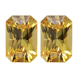Natural Emerald Radiant Cut Loose Yellow Sapphire