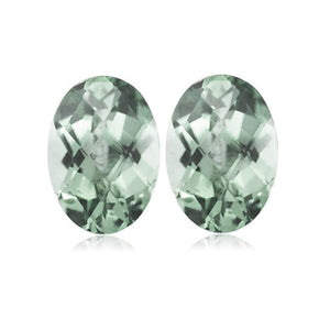 Natural Loose Green Amethyst Oval Checkered Cut