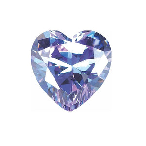 Lab Created Heart Cut Lavender Cubic Zirconia