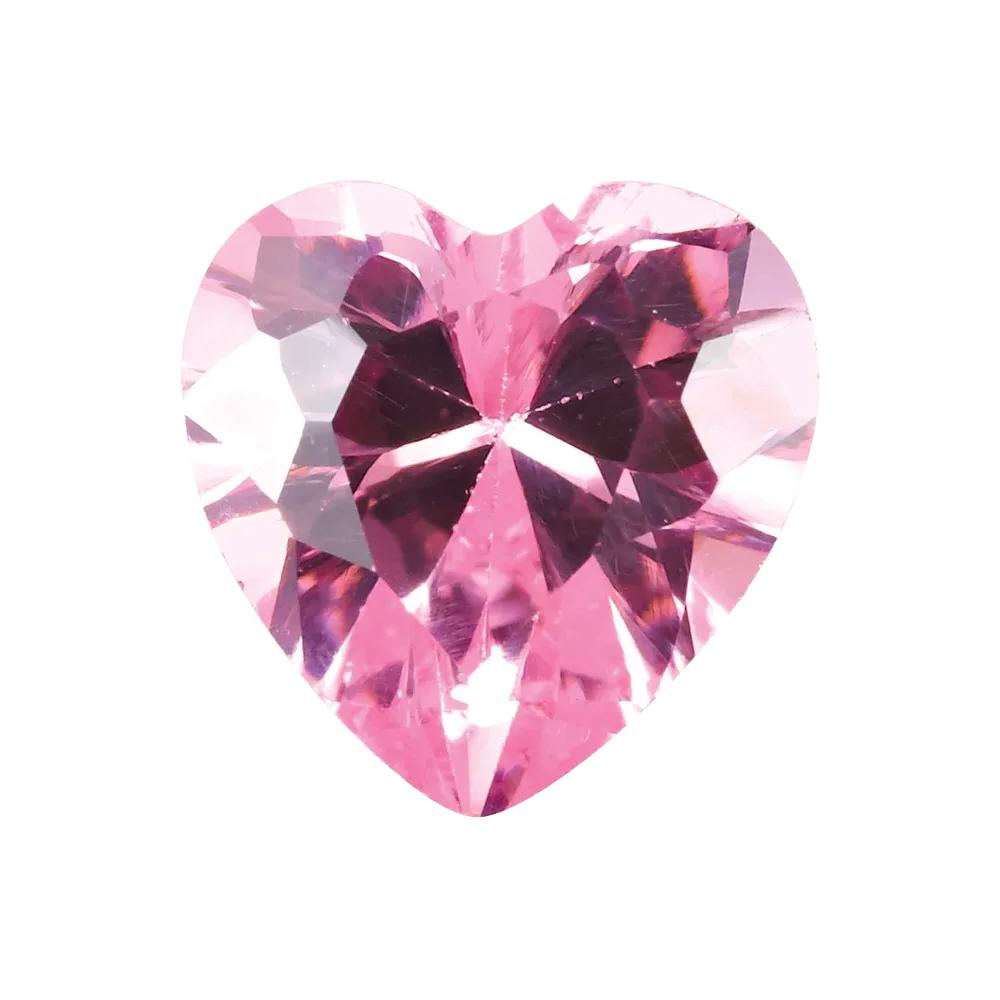 Lab Created Heart Pink Cubic Zirconia