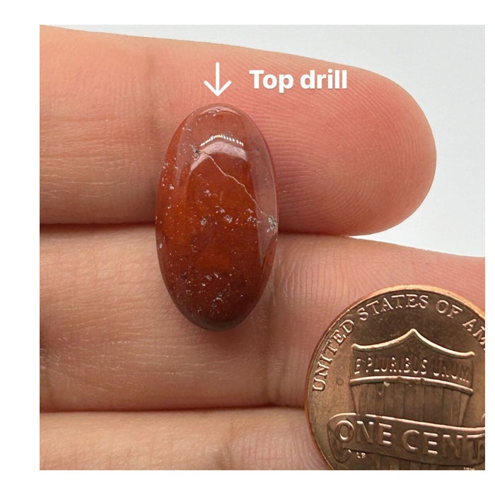 Red Jasper Oval Cabochon AAA Quality Gemstone Top Drill Only 20x11mm