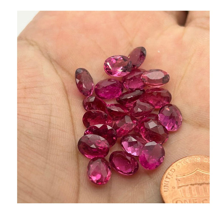 Loose Natural Rubellite 8x6mm Oval Faceted Gemstone - Stunning Gem for Jewelry Making
