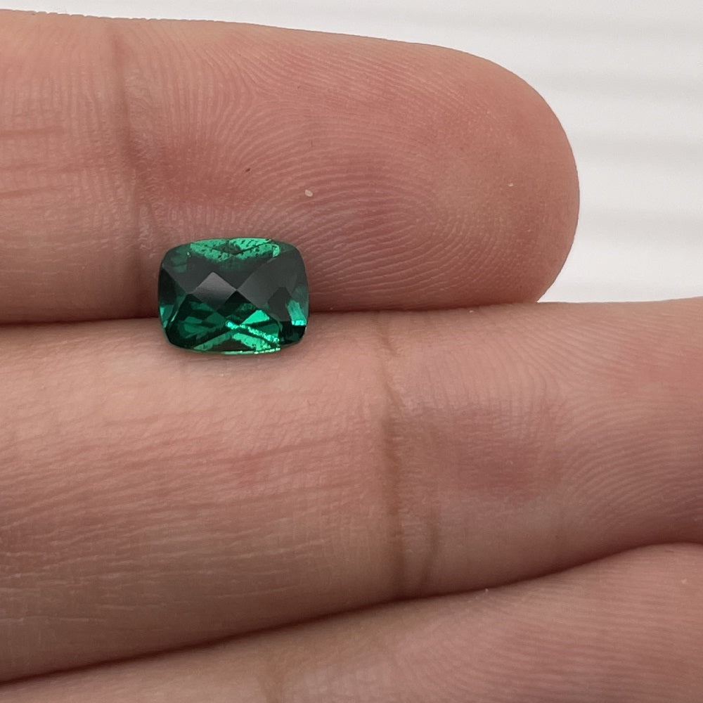 Lab Created Emerald Cushion-Checkered Cut - (Elongated)