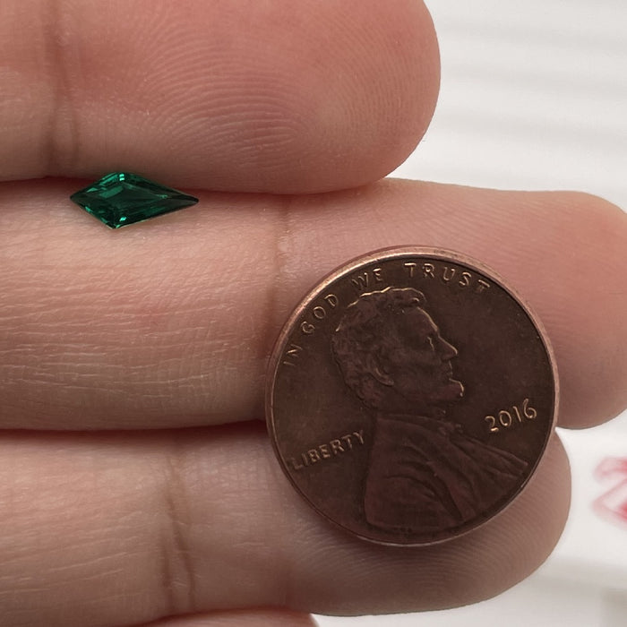 Lab Created Emerald Kite Shape Step Cut