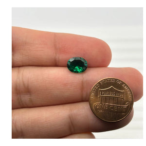 Oval Concave Best Lab Created Emerald