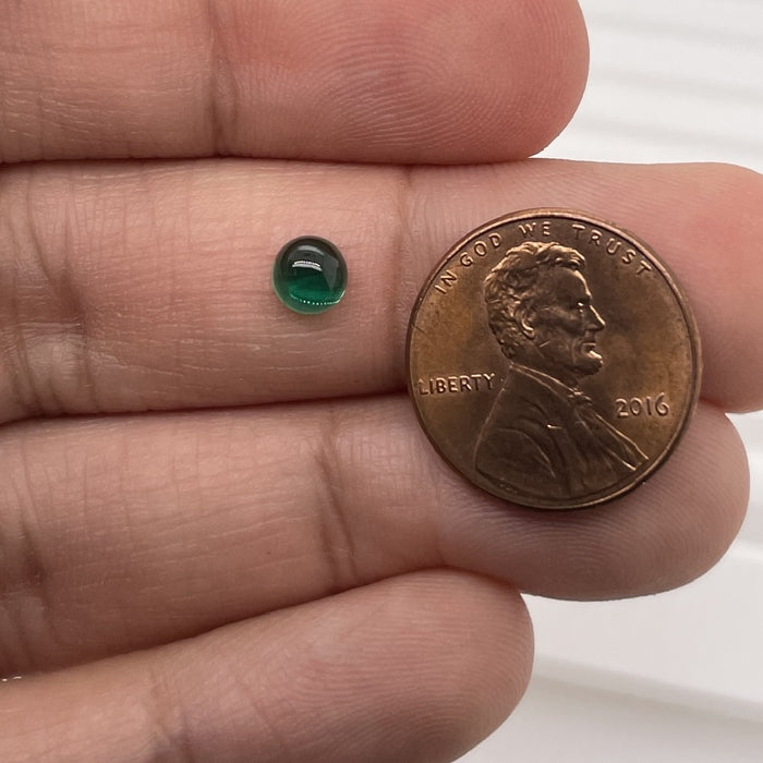 Lab Created Emerald Round Cabochon