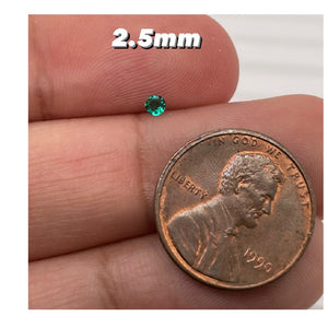 2.5MM (Weight range -0.04-0.06 cts each stone)