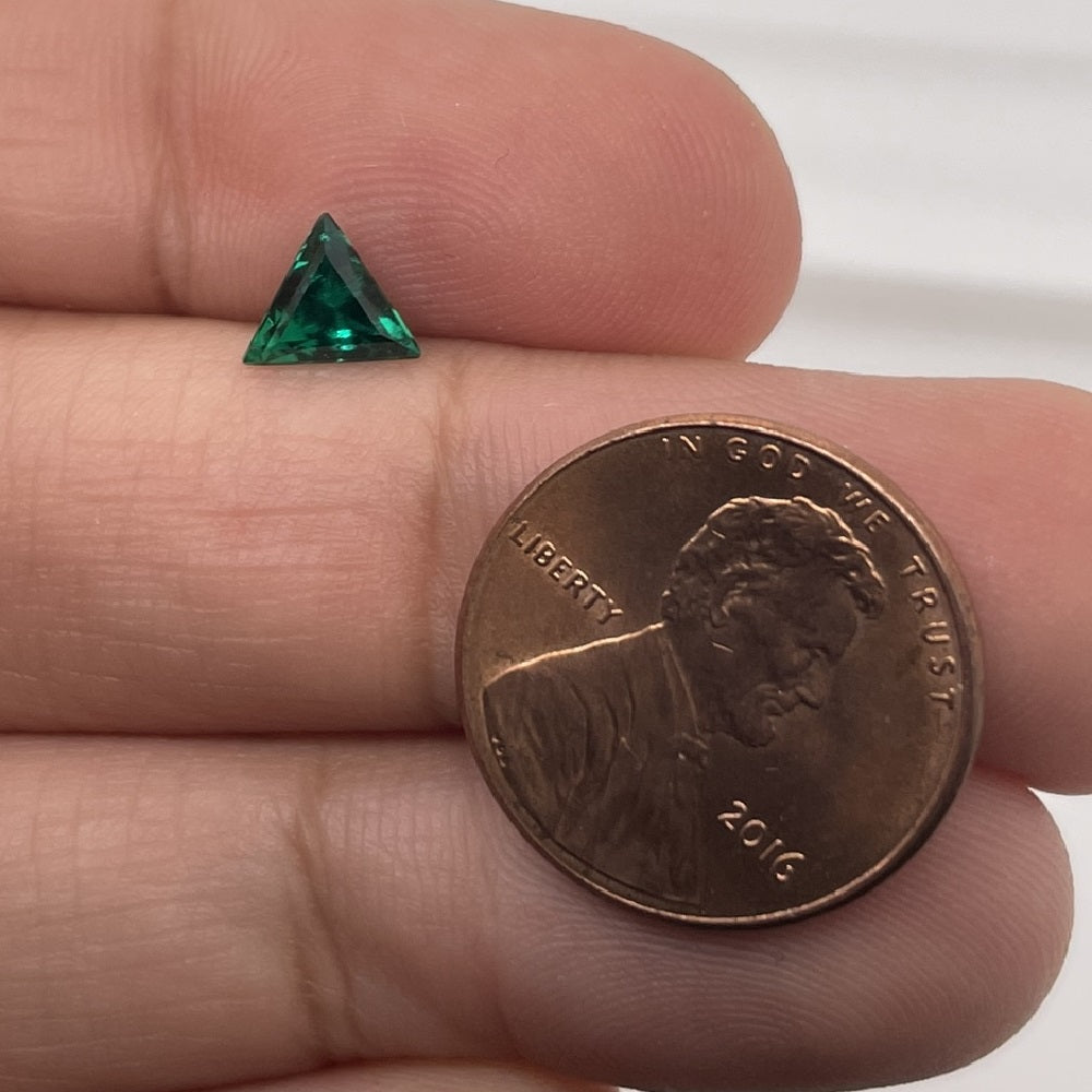 Lab Created Emerald Triangle Shape