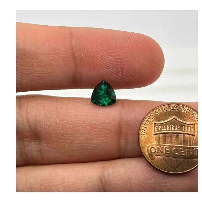 Lab Created Emerald Trillion Concave Cut 7mm