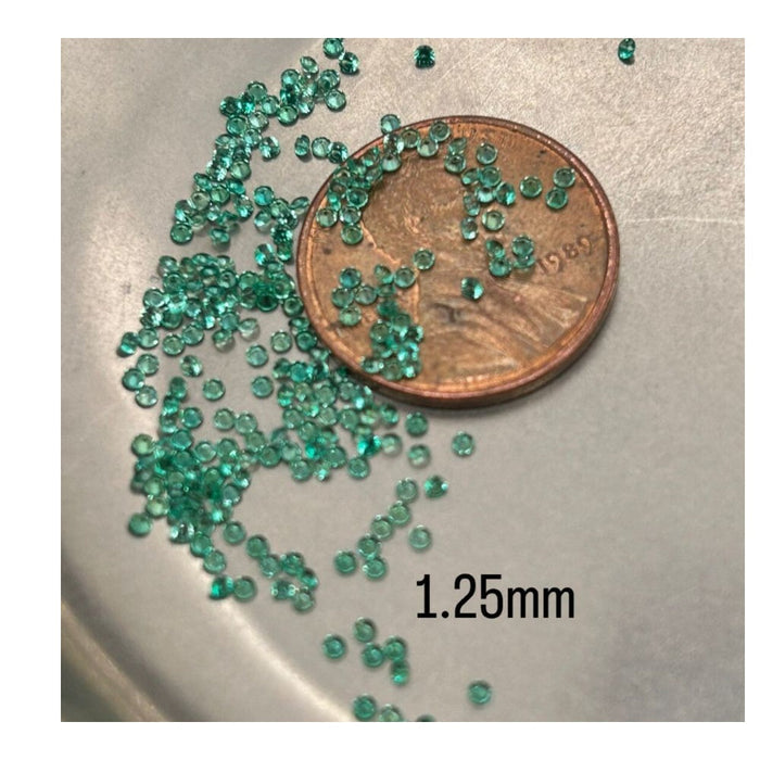 Loose High-Quality Lab Created Emerald Round Diamond Cut AAA Quality Gemstones(25 Piece Lot)
