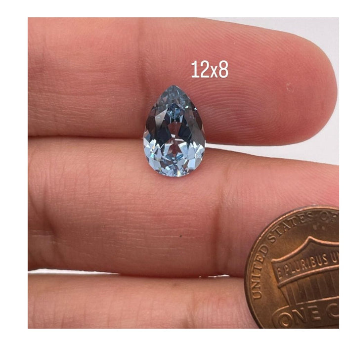 Lab Grown Aquamarine Spinel Pear Cut