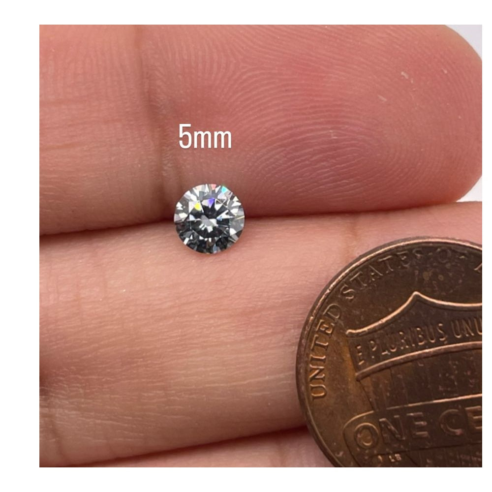 Moissanite Diamond 5mm Moissanite In Carats Lab Grown Grey
