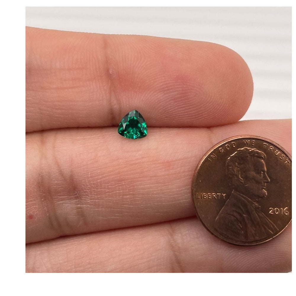Lab Created Emerald Trillion
