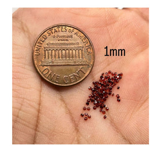 Loose Garnet Round Cut 1x1mm AAA Quality Gemstones - 100 Piece Lot - High-Quality Loose Gemstones