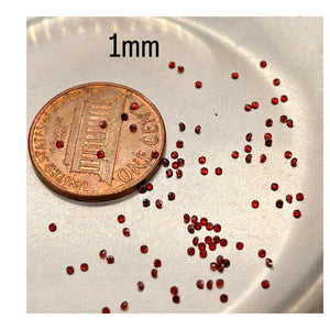 Loose Garnet Round Cut 1x1mm AAA Quality Gemstones - 100 Piece Lot - High-Quality Loose Gemstones