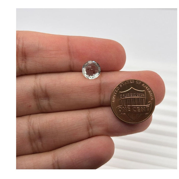 Loose Green Amethyst Double Side Checkerboard Round