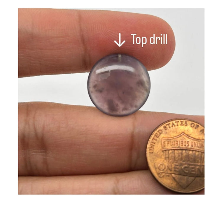 Loose Purple Chalcedony Round Top-Drill