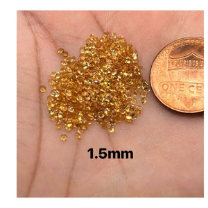 Loose Round Citrine Gems AAA Quality Sizes 1mm to 2mm 100 pcs - 50 pcs Parcels