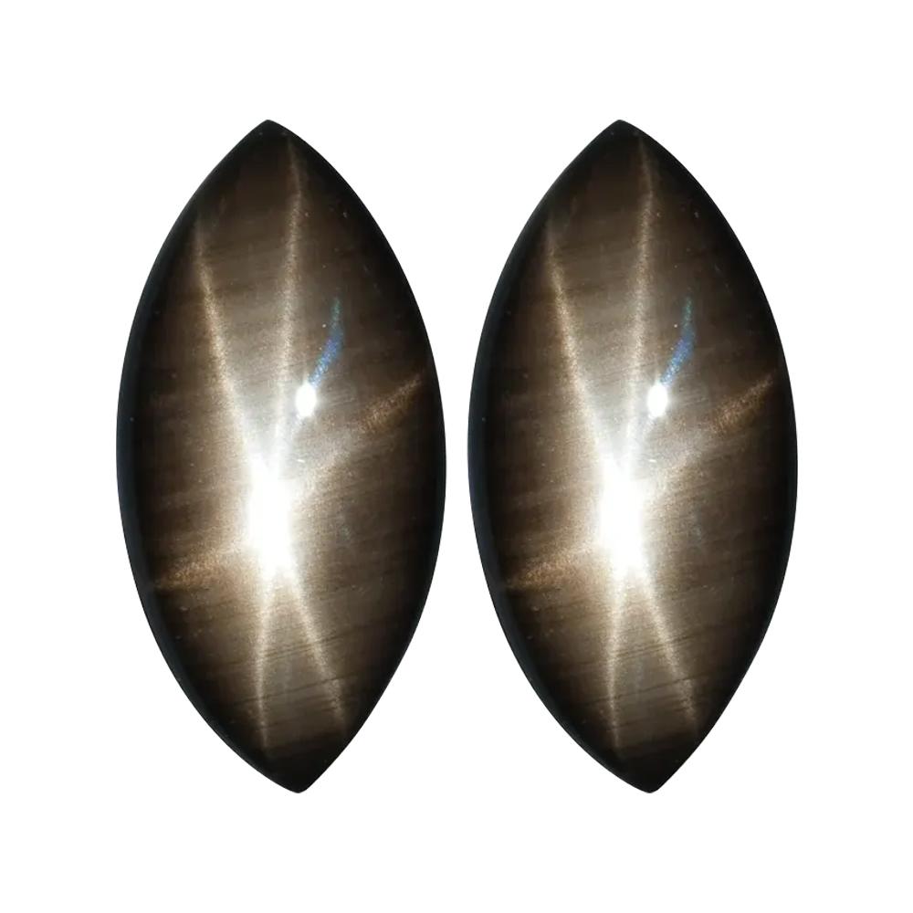 Natural Marquise Cabochon Loose Black Star Sapphire