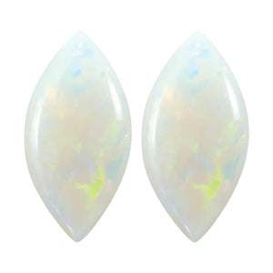 Natural White Australian Opal Marquise Cabochon Cut