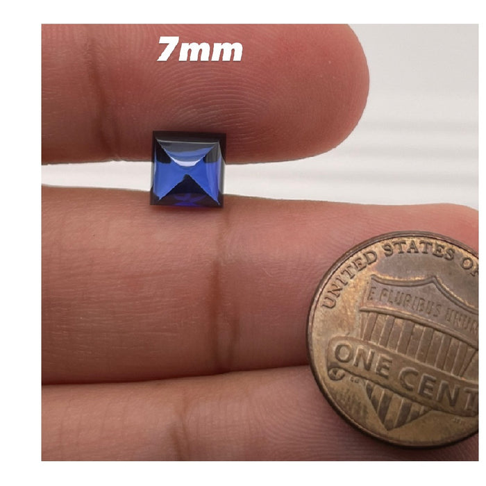 Synthetic Blue Sapphire Square Cabochon Cut