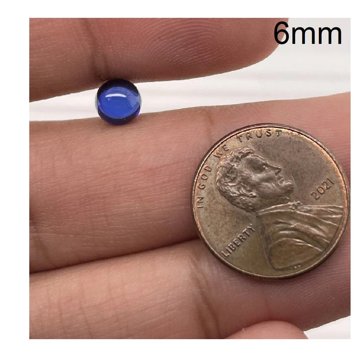 Synthetic Blue Sapphire Round Cabochon Cut
