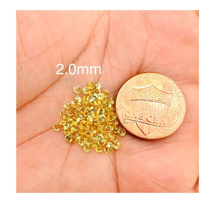 Natural Loose Yellow Sapphire Small Round Parcels 2.0MM to 2.5MM