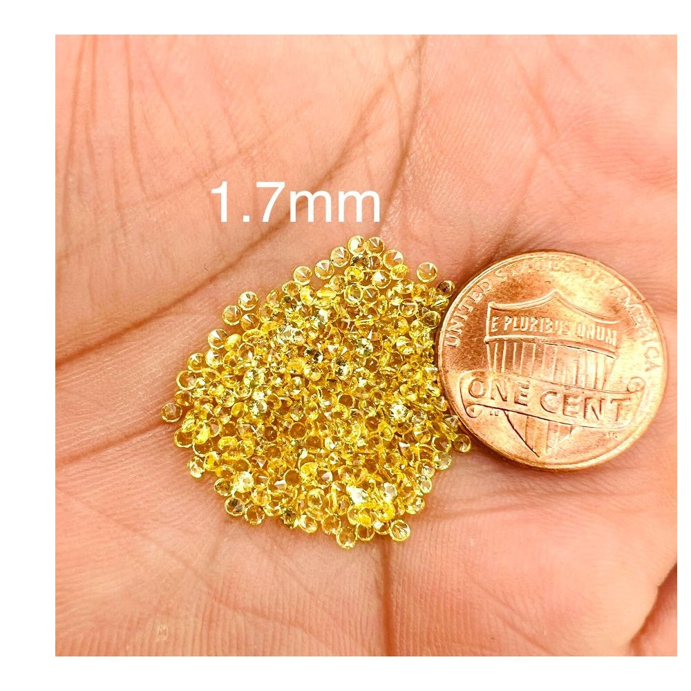 Loose Yellow Sapphires Small Round Parcels 0.90MM to 1.90MM