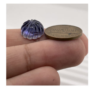 Natural Iolite Carvings - For Jewelry Making - Hand Carved - 12mm Round-Carvings Gemstone