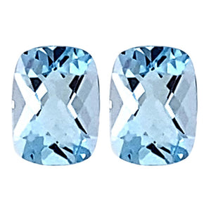 Cushion Checkered Loose Sky Blue Topaz - (Elongated)