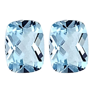 Cushion Checkered Loose Sky Blue Topaz - (Elongated)