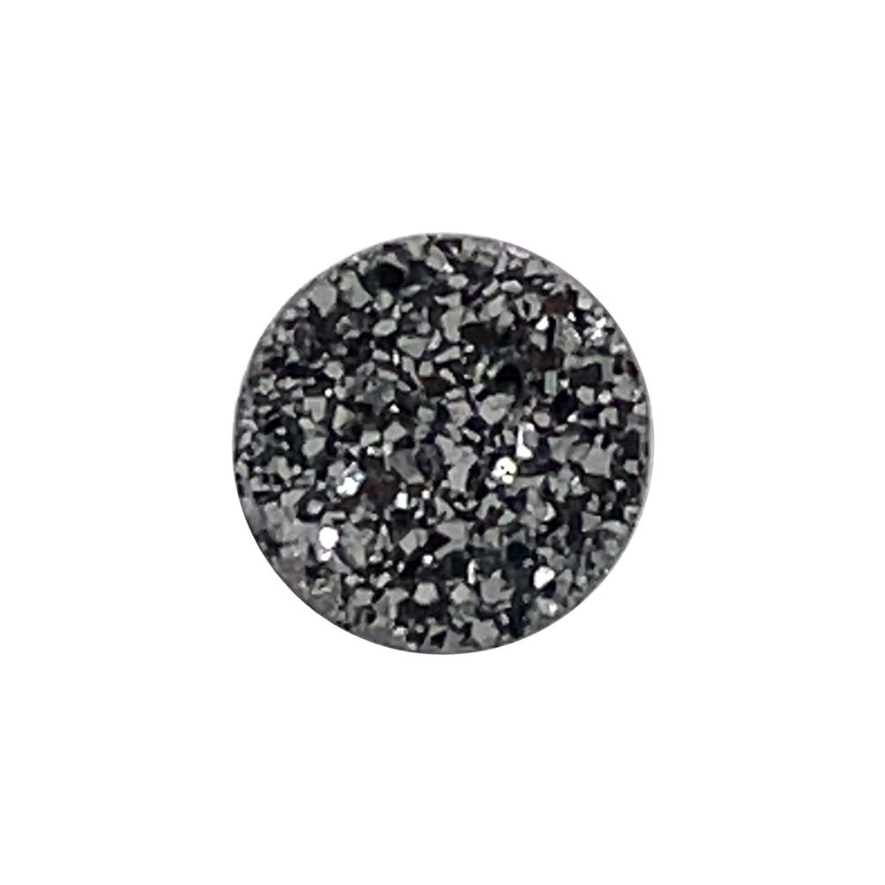 Black Druzy Quartz Round Cabochon