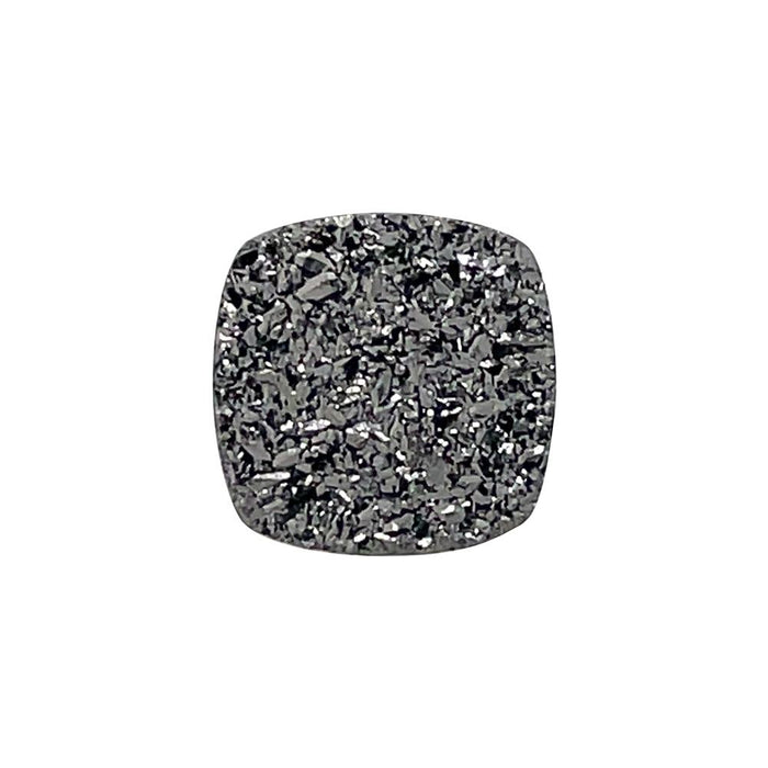 Black Druzy Quartz Cushion Cabochon
