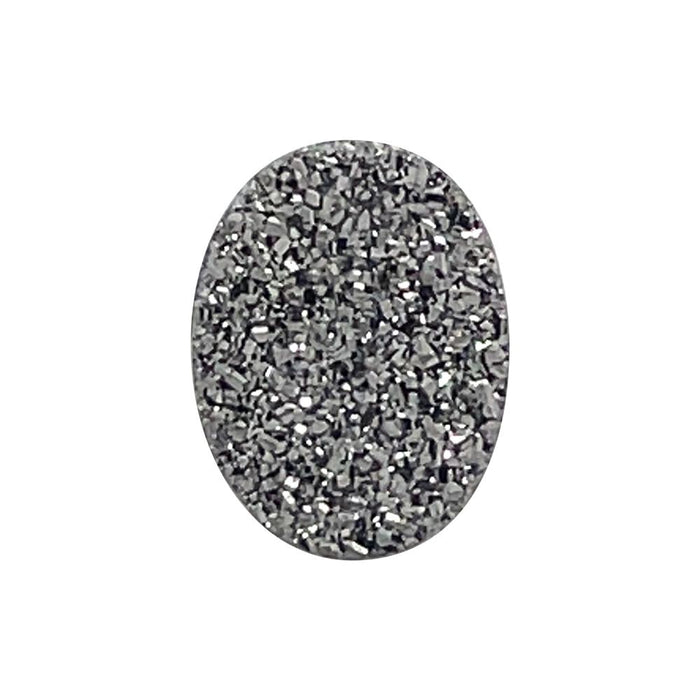 Black Druzy Quartz Oval Cabochon
