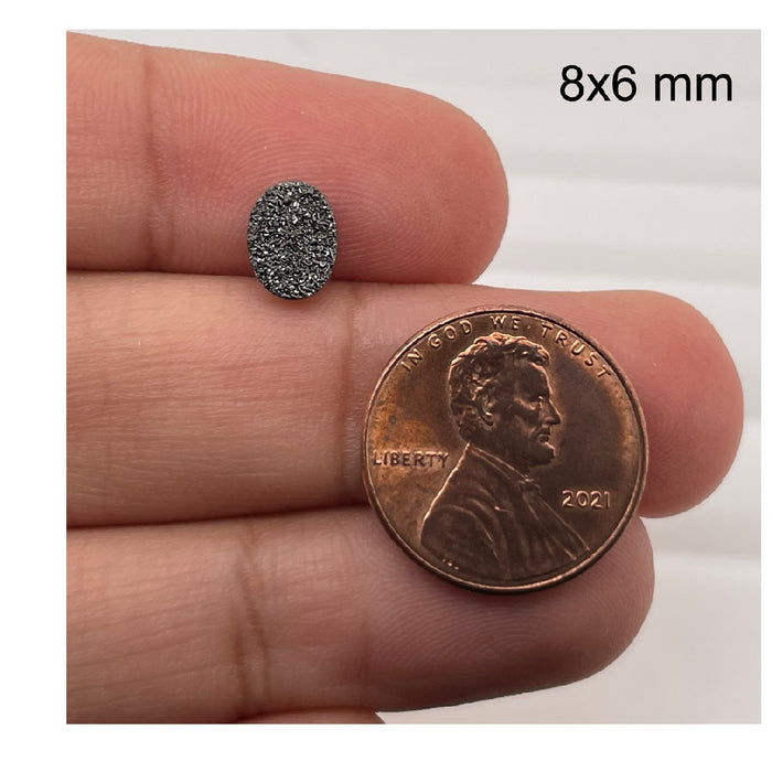 Black Druzy Quartz Oval Cabochon AAA Quality Available in 7x5MM-20x10MM