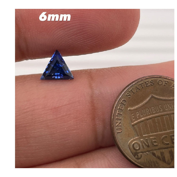 Synthetic Blue Sapphire Triangle Cut
