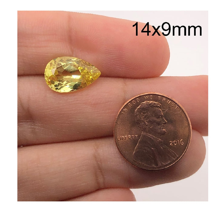 Synthetic Yellow Sapphire Pear Cut