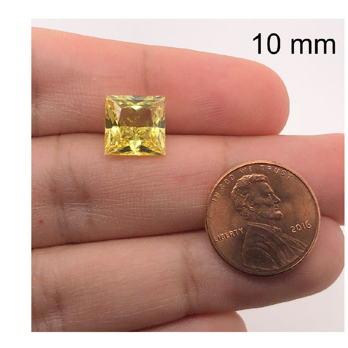 Synthetic Yellow Sapphire Square Princess Cut
