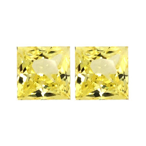 Synthetic Yellow Sapphire Square Princess Cut