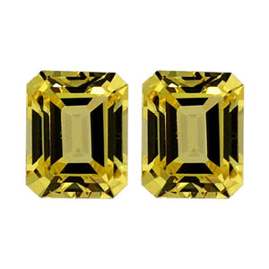 Synthetic Yellow Sapphire Emerald Cut