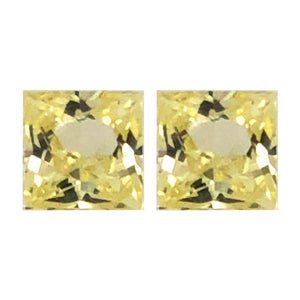 Synthetic Yellow Sapphire Square Princess Cut