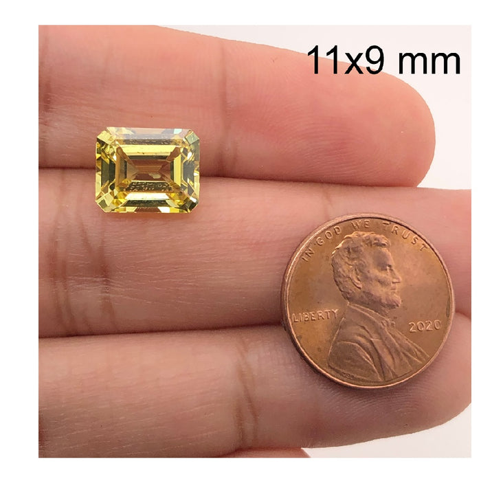 Synthetic Yellow Sapphire Emerald Cut