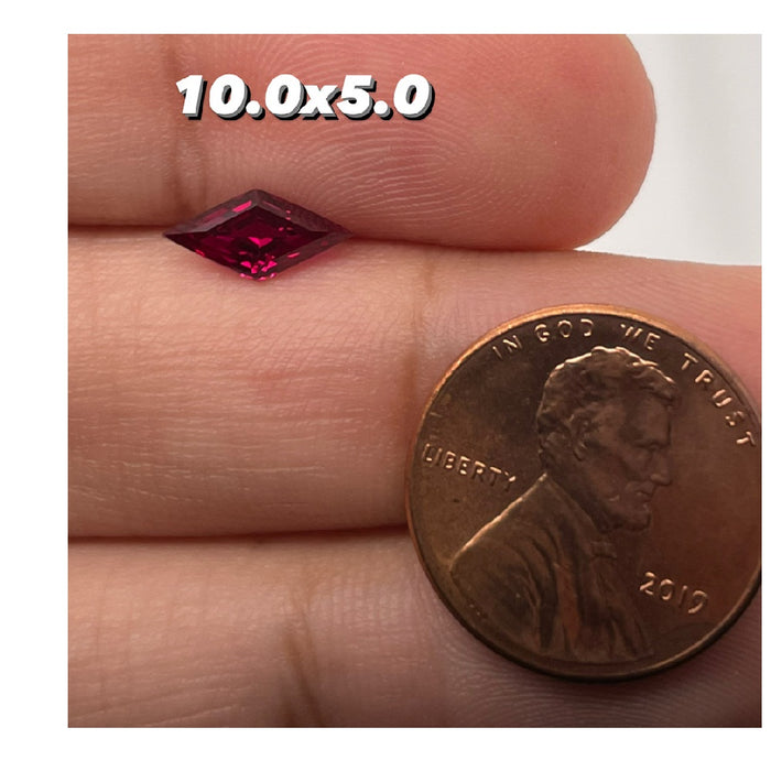 Lab Created Ruby Lozenge Shape Step Cut
