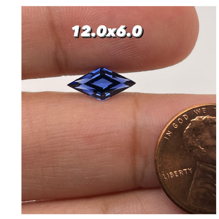 Synthetic Blue Sapphire Lozenge Shape Step Cut