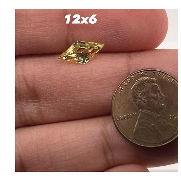 Synthetic Yellow Sapphire Lozenge Cut