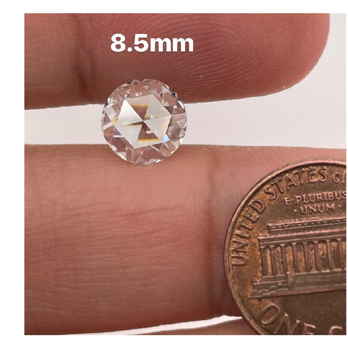 Lab Created DEF Color Round Rose Cut White Moissanite